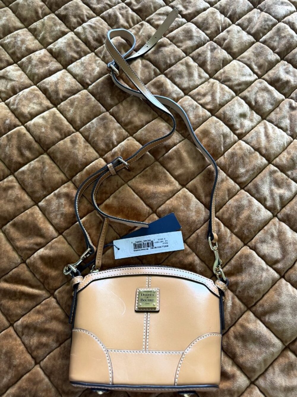 Dooney & Bourke Mini Domed Crossbody Bag Biscuit Tan Leather NWT